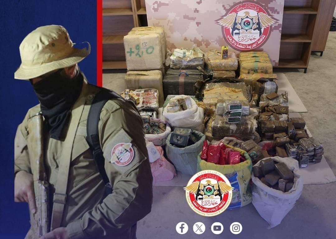 الردع | يضبط كمية من الحشيش ب 10 ملايين دينار ليبي قبل دخولها للعاصمة